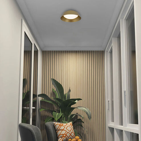 Pez LED 11 inch Painted Brass Outdoor Flush Mount